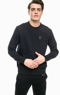 Черная толстовка с карманом-кенгуру Armani Exchange