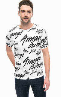 Хлопковая футболка с контрастным принтром Armani Exchange