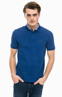 Синяя футболка поло из хлопка Armani Exchange