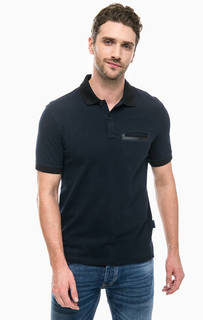 Синяя хлопковая футболка поло с карманом Armani Exchange