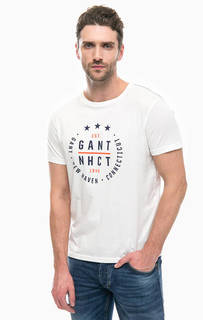 Хлопковая футболка с принтом Gant
