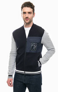 Хлопковый кардиган с контрастными рукавами Armani Exchange