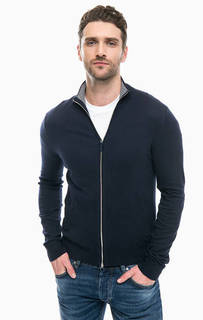 Синий кардиган с высоким воротом Armani Exchange