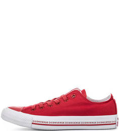 Текстильные красные кеды Converse