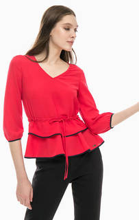 Блуза красного цвета с многослойным декором Armani Exchange