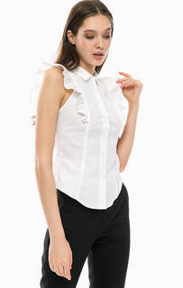 Хлопковая рубашка с рюшами Armani Exchange