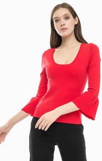 Джемпер красного цвета с глубоким вырезом Armani Exchange