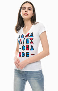 Белая хлопковая футболка Armani Exchange