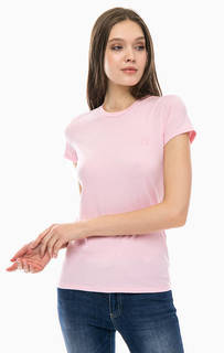 Розовая хлопковая футболка Armani Exchange