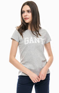 Серая футболка из хлопка Gant