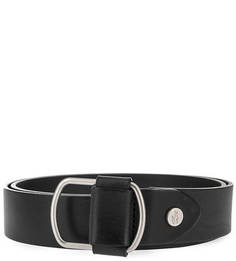 Черный кожаный ремень Lacoste