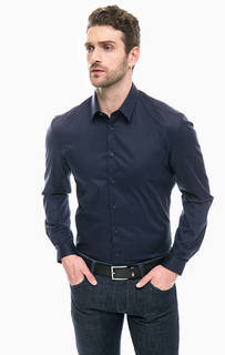 Синяя хлопковая рубашка в классическом стиле Drykorn