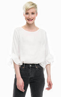 Белая трикотажная блуза Only