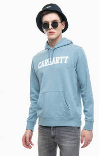 Синяя толстовка с принтом и карманом-кенгуру Carhartt WIP