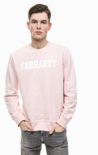 Розовый хлопковый свитшот с логотипом бренда Carhartt WIP