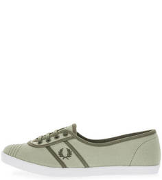 Текстильные кеды мятного цвета Fred Perry