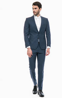 Классический синий костюм из шерсти Strellson
