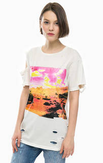 Хлопковая футболка обилием рваных деталей Diesel