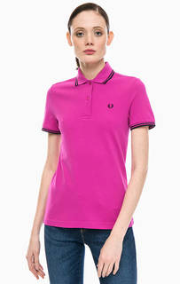 Хлопковая футболка поло цвета фуксии Fred Perry