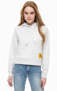 Серая толстовка с капюшоном Calvin Klein Jeans