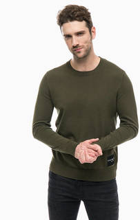 Джемпер цвета хаки из хлопка Calvin Klein Jeans
