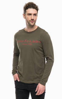 Хлопковая футболка с длинными рукавами Calvin Klein Jeans
