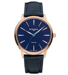 Часы круглой формы с ремешком с выделкой под рептилию Rodania