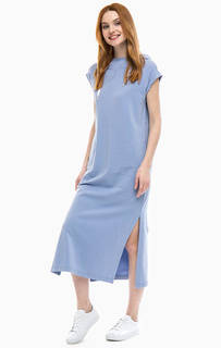 Синее хлопковое платье с капюшоном Drykorn