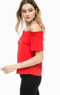 Красная блуза с открытыми плечами Noisy May