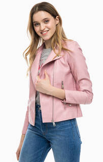 Розовая куртка косуха на молнии Vero Moda
