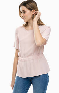 Розовая блуза с короткими рукавами Selected