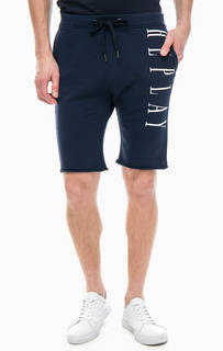 Синие трикотажные шорты Replay