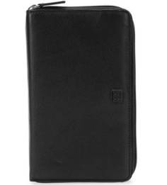 Черный кожаный кошелек на молнии Sergio Belotti