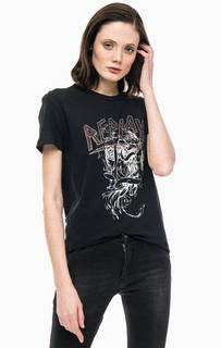 Хлопковая футболка со стразами Replay