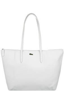 Вместительная белая сумка Lacoste