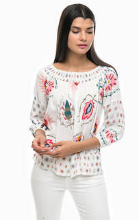 Разноцветная блуза с открытыми плечами Desigual