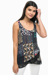 Разноцветный топ с вышивкой Desigual