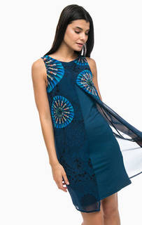 Синее платье средней длины Desigual
