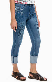 Капри из денима с вышивкой Desigual