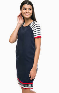 Синее платье с контрастными вставками Desigual