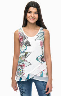 Топ асимметричного кроя с ярким принтом Desigual