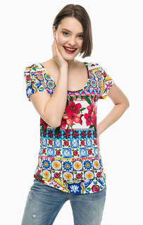 Разноцветная футболка с короткими рукавами Desigual