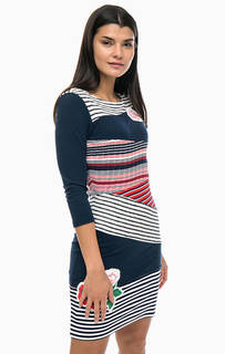 Платье из вискозы в полоску Desigual