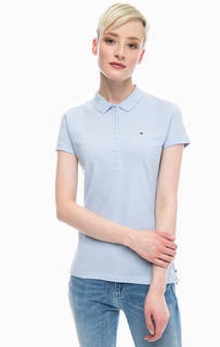 Голубая хлопковая футболка поло Tommy Hilfiger