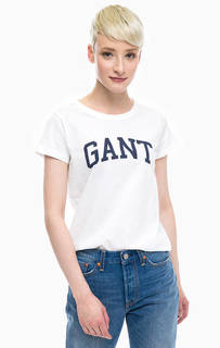 Хлопковая футболка с логотипом бренда Gant