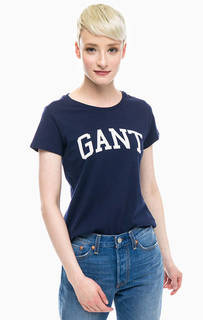Хлопковая футболка с логотипом бренда Gant