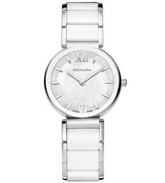 Часы со стальным браслетом и керамическими вставками Rodania