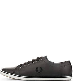 Коричневые кожаные кеды Fred Perry