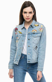 Джинсовая куртка с нашивками Wrangler