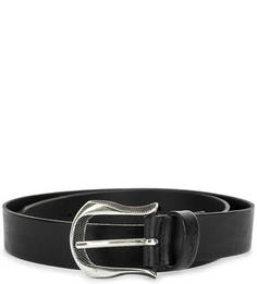 Черный кожаный ремень Mustang